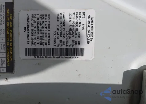 2008 Infiniti Fx35 из США, поврежденный, VIN JNRAS08W28X203482